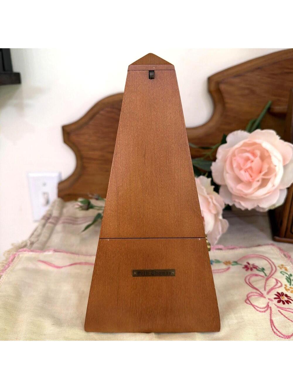 VTG Seth Thomas Metronome #10 De Maelzel Wood Walnut Mid Century Working